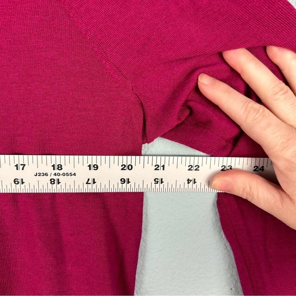 NWOT Talbots Women's Size XL Marino Wool Maroon Pearl Button Sweater - Picture 7 of 8